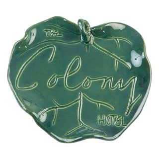 The Colony Hotel Palm Beach Colony Seagrape Ceramic Dish/ Tray (Nwot) For Sale