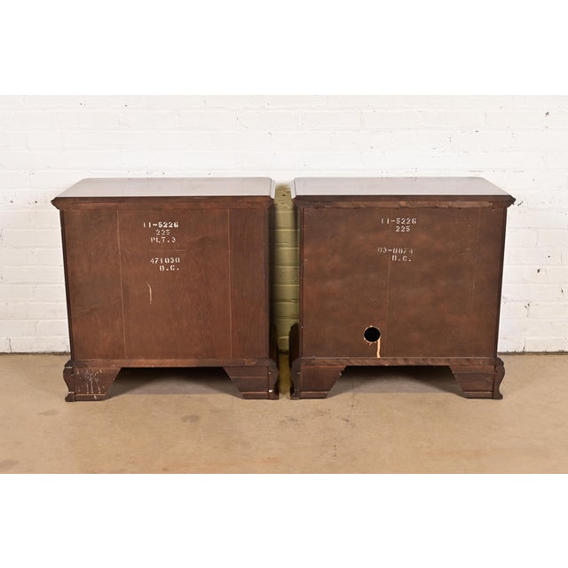 Ethan Allen Georgian Solid Cherry Wood Nightstands, Pair For Sale - Image 12 of 13