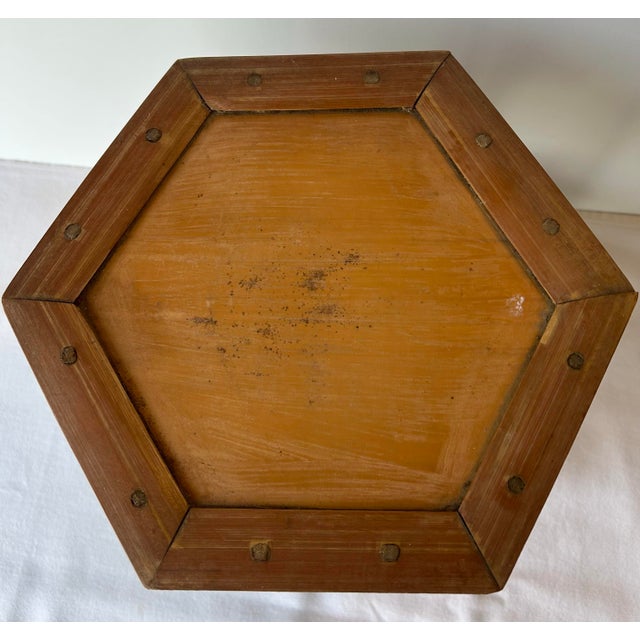 Late 20th Century Vintage Hexagonal Bamboo Plant Stand/Stool/Riser For Sale - Image 5 of 6