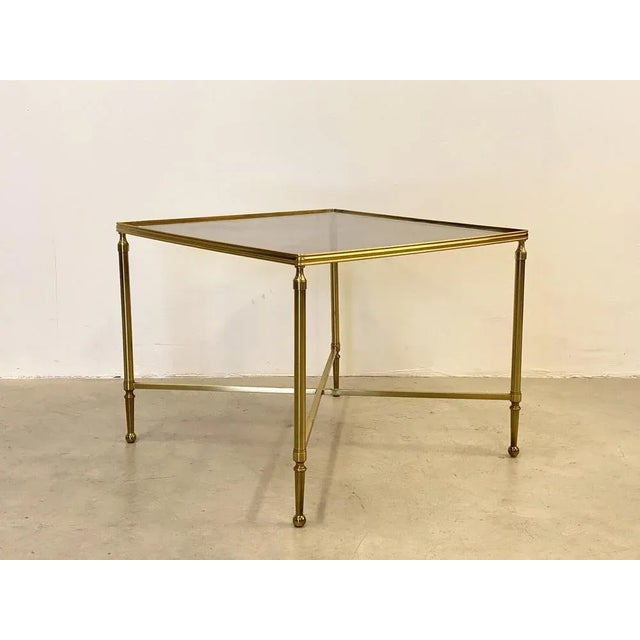 Coffee Table in Brass and Glass, 1970s For Sale - Image 6 of 10