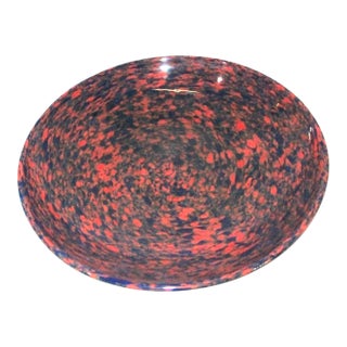 Vintage Murano Shallow Glass Bowl For Sale