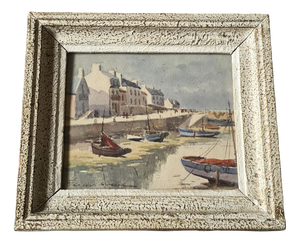 Claude Houal, Breton No. 52: Port Haliguen, 1950s, Watercolor, Framed