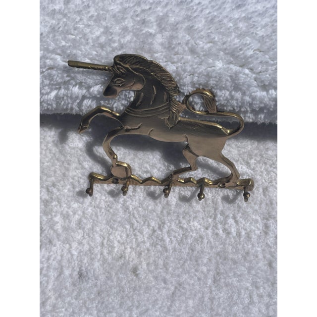 Metal Whimsical Brass Unicorn Key Ring Holder For Sale - Image 7 of 9