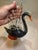 Vintage Signed Murano Black Swan Art Hand Blown Glass Sculpture Figurine For Sale - Image 13 of 14
