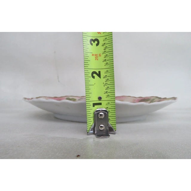 Ceramic Leuchtenburg Germany Porcelain Pink Yellow Handpainted White Flowers Plate For Sale - Image 7 of 10