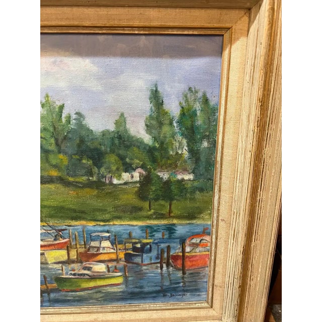 Realism Mid-20th Century Painting of a Lighthouse For Sale - Image 3 of 12