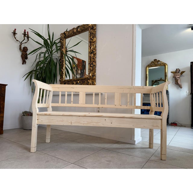 Wood Natural Wood Kitchen Bench For Sale - Image 7 of 9