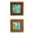Pair of Blue Framed Mini Paintings by Jessalin Beutler For Sale