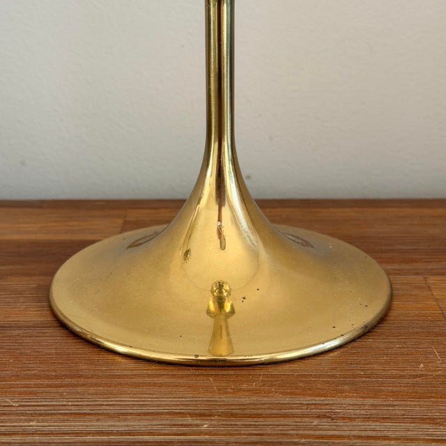 Mid 20th Century Pair of Signed Bjorn Wiinblad Brass Candlesticks, Danish Modern Design For Sale - Image 5 of 6