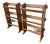 Mid-Century Arts & Crafts Three-Tier Wood Book Trough Stands, a Pair For Sale