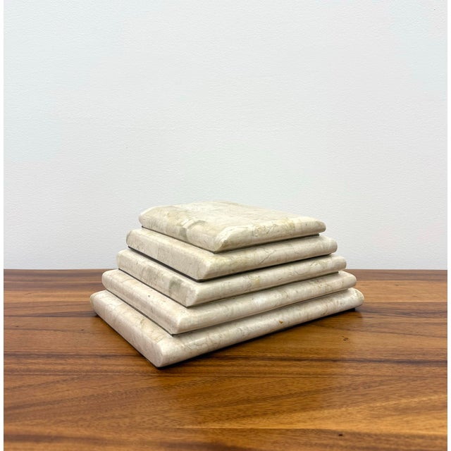 Modern Vintage Tessellated Stone Stepped Lidded Box For Sale - Image 3 of 9