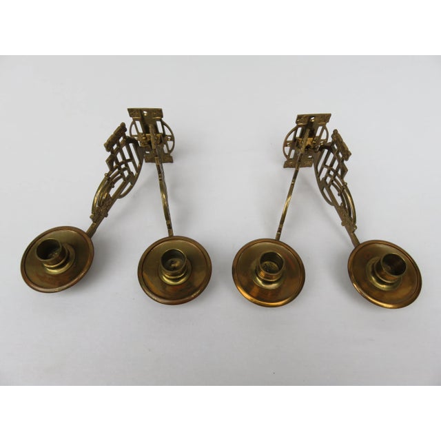 Art Nouveau Brass Piano Candleholders, Set of 2 For Sale - Image 16 of 16