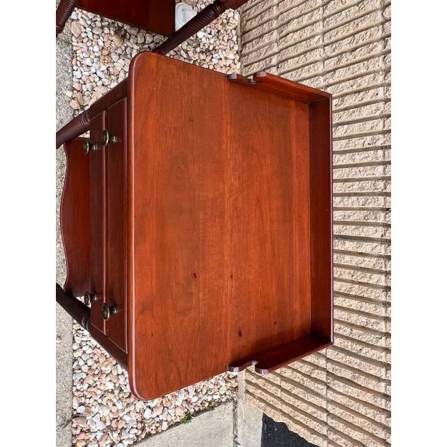 Pair Solid Cherry Willett Furniture Colonial House 2 Drawers Bedside Tables, Circa 1950s For Sale In Washington DC - Image 6 of 12