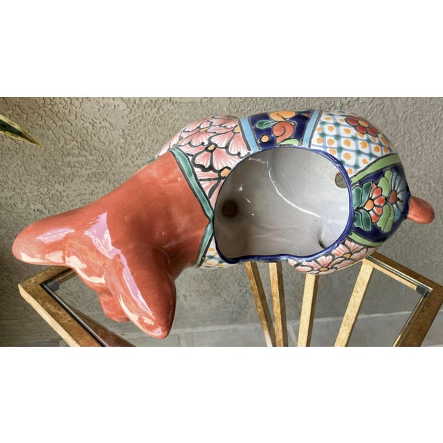 Ceramic Whimsical Late 20th-Century Talavera Piglet Cachepot / Planter, Mexico For Sale - Image 7 of 12