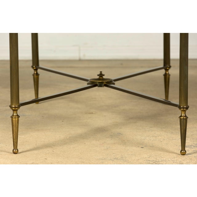 Mid-20th Century French Maison Jansen Style Brass and Green Marble Coffee Table For Sale - Image 14 of 18