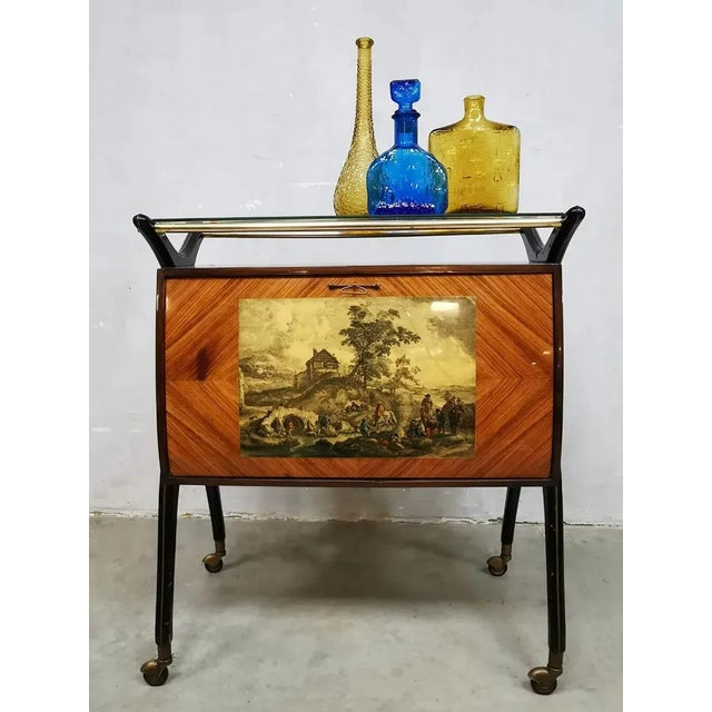 Cesare Lacca Mid-Century Modern Italian Cocktail Bar Cabinet by Cesare Lacca For Sale - Image 4 of 7