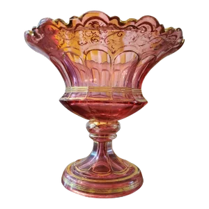 Antique Moser Bohemian Glass Ruby Cranberry Candy Dish