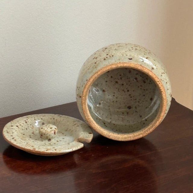Ceramic Vintage Studio Pottery Salt Cellar / Sugar Bowl For Sale - Image 7 of 12