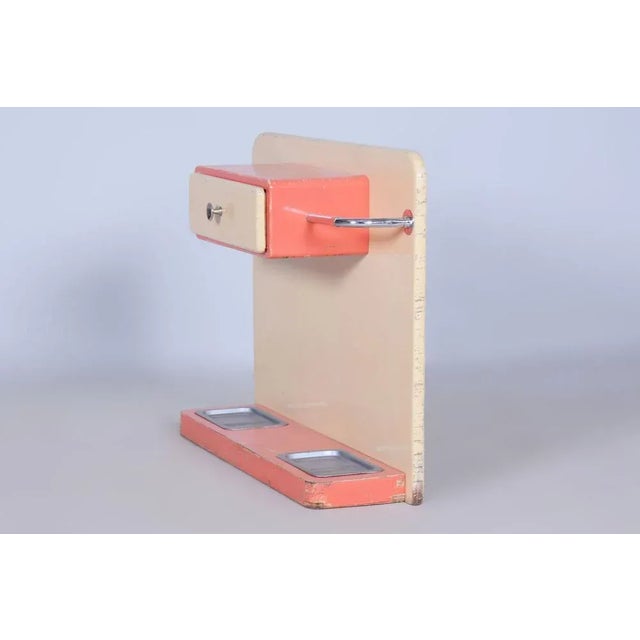 Cream Bauhaus Hallway Rack in Chrome-Plated Steel, Czechia, 1930s For Sale - Image 8 of 10