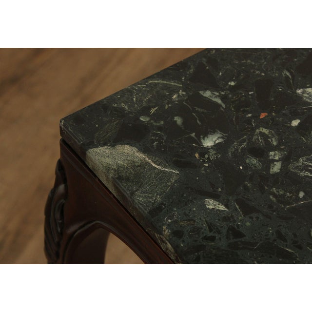 Rococo Style Set of Three Marble Top Mahogany Nesting Tables For Sale - Image 13 of 18