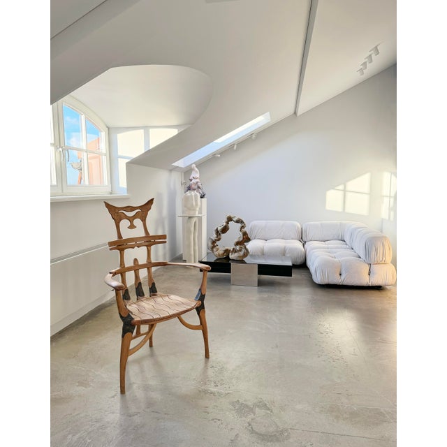 Wood Studio Craft Movement Carved Chair For Sale - Image 7 of 9