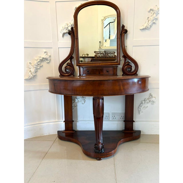 Wood Antique Victorian Mahogany Dressing Table, 1860s For Sale - Image 7 of 13