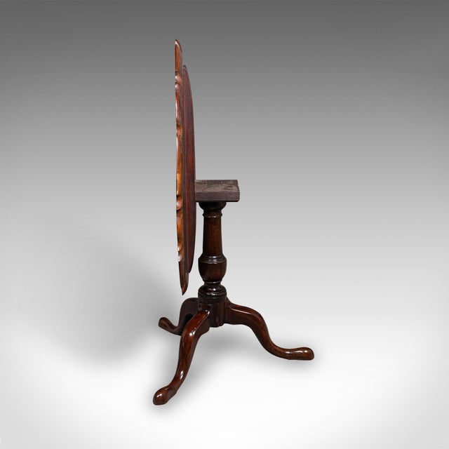 Antique 4 Seat Occasional Table, English, Walnut, Tilt Top, Pie Crust, Georgian For Sale - Image 10 of 12