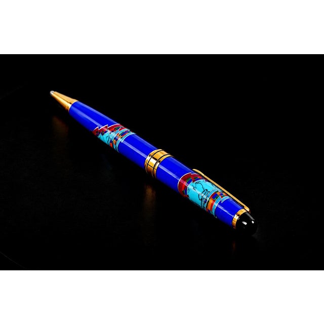 2010s David Rosales Gemstone Pen Southwest Native American Lapis Turquoise Ruby For Sale - Image 5 of 9
