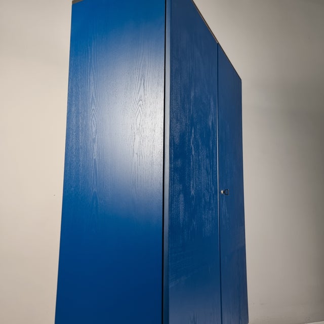 Blue Vintage Wardrobe in Ash, 1970s For Sale - Image 8 of 12