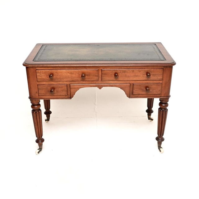 Antique Victorian Leather Top Writing Table, 1840 For Sale - Image 12 of 12