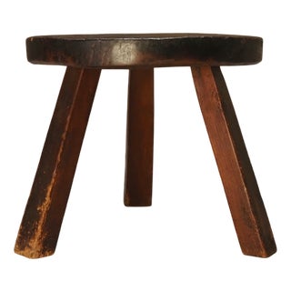 Round Brutalist Side Table, 1940s For Sale