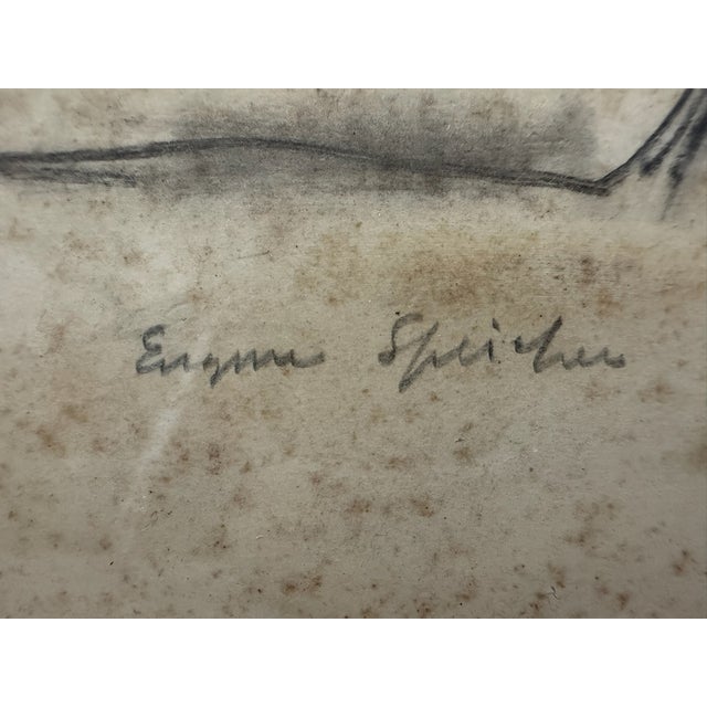 Mid-Century Modern Mid 20th Century Eugene Speicher Signed Original Pencil Drawing Portrait Figure at Table For Sale - Image 3 of 5