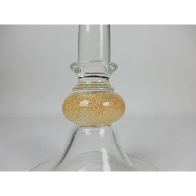 1960s 1960s Signed Seguso Vetri d'Arte Tall Art Glass Candlestick Holder, Murano Italy For Sale - Image 5 of 7