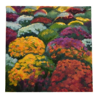 Park Ave. Mums 02 Contemporary Oil Painting For Sale