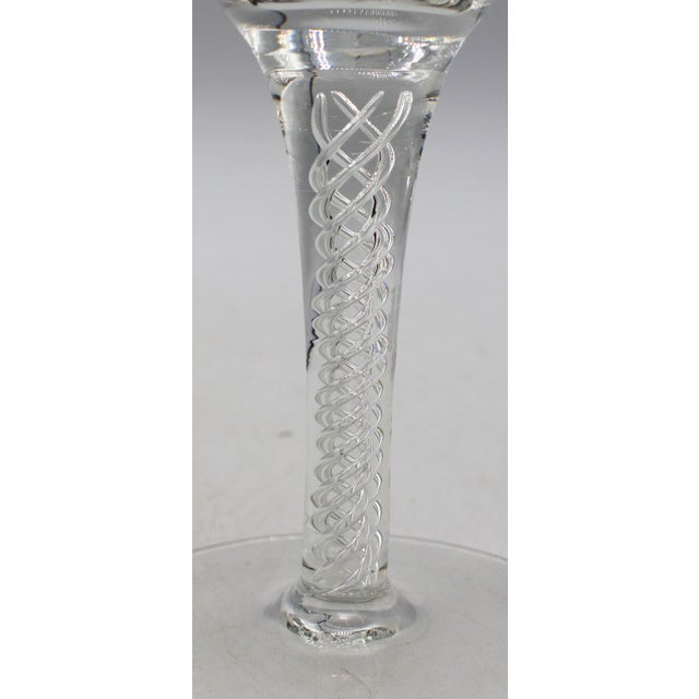 Modern C. 1990s Set of Six Stuart Iona Crystal Wine Glasses For Sale - Image 3 of 3