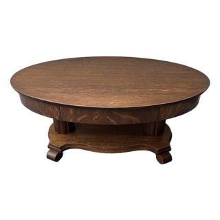 Antique Quarter Sawn American Oak Coffee Table For Sale