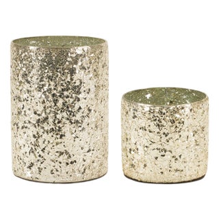 Gold Mosaic Glass Candle Holder (Set of 2) For Sale