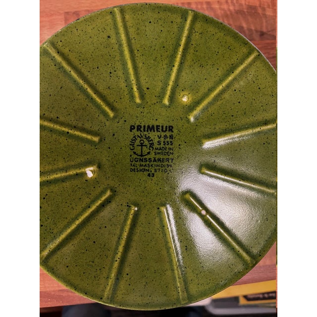 Mid-Century Modern 1970s Gustavsberg by Stig Lindberg Green Casserole For Sale - Image 3 of 3
