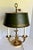 Early 20th Century Brass Bouillotte Lamp With Horn-Form Arms & Adjustable Green Tôle Shade For Sale - Image 4 of 12