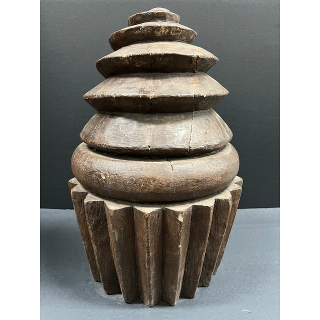 Figurative Late 20th Century Carved Solid Wood Large Cup Cake Sculpture For Sale - Image 3 of 12