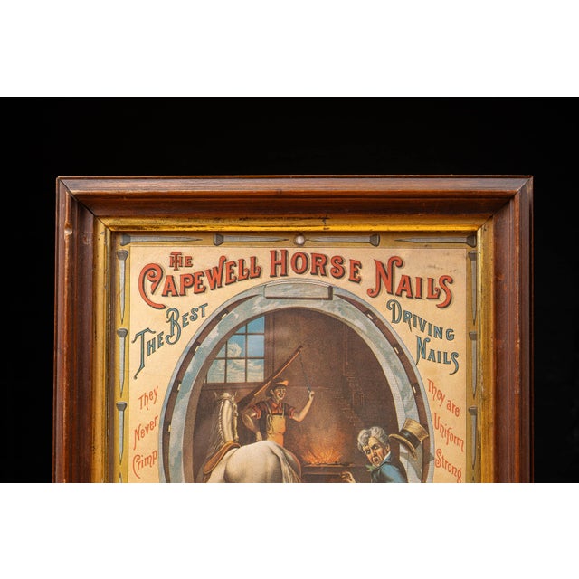 c. 1880s-1890s; The Capewell Horse Nail Company - Hartford, CT Color lithographed advertising print promoting Capewell...