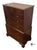 Henkel Harris Vintage Craftique Chippendale Style Solid Mahogany Chest on Chest of Drawers For Sale - Image 4 of 11