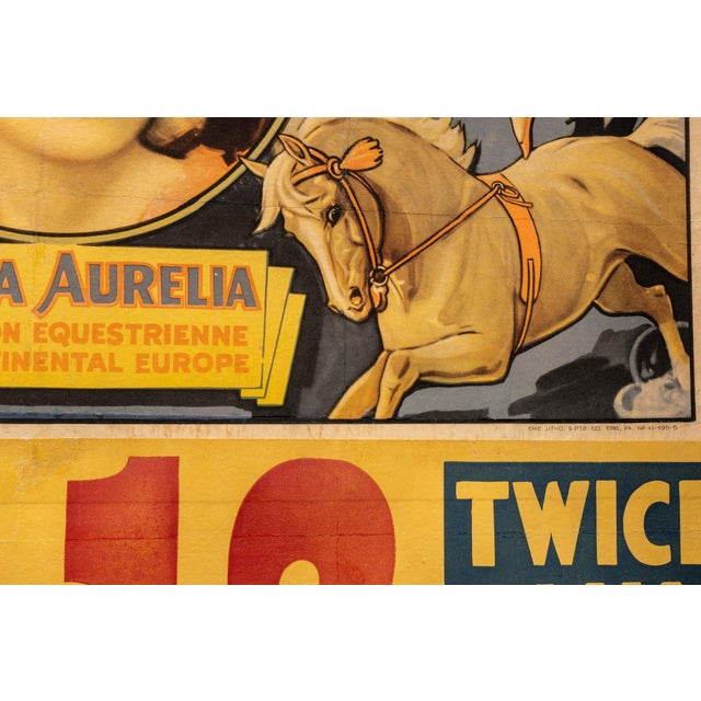 Textile Vintage Original Cole Bros. Circus Litho Advertisement For Sale - Image 7 of 8
