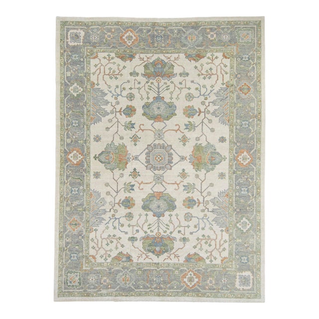Turkish Oushak Rug 9'6" x 12'8" #20421 For Sale