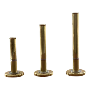 Mid-Century Danish Mixed Metal Candlestick Holders-- a Set of Three