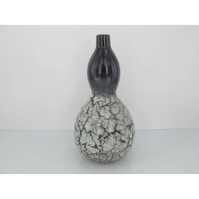 Japanese Studio Tenmoku Double Gourd Vase by Yanizawa Ryoeni For Sale - Image 4 of 8