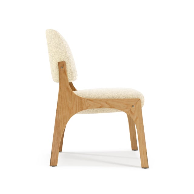 Arches II Dining Chairs in Oak and Bouclé by Insidherland, Set of 4, in New conditions. Designed from 2000 Labeled by Maker