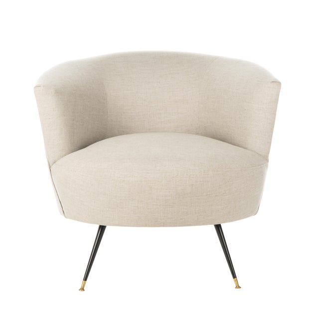 Alexander Velvet Retro Mid Accent Chair in Light Grey For Sale - Image 9 of 9