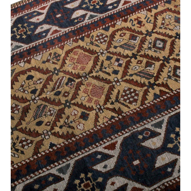 Rug & Kilim Seychour Style Runner, Red and Blue Geometric Pattern, 3x8 For Sale In New York - Image 6 of 7