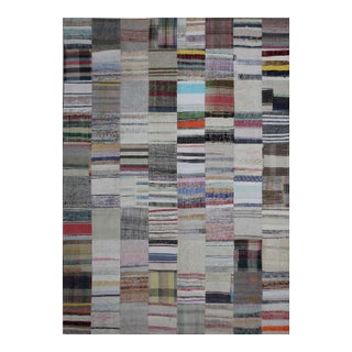 Hand Knotted Antique Patchwork Rug, 9'10" X 13'0" For Sale